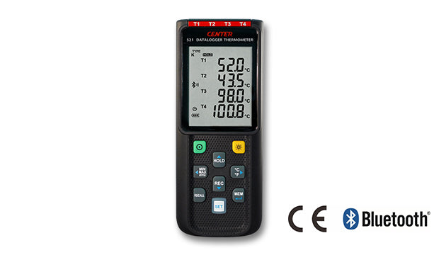 Center 521 4-channel T/C Thermometer, Logging and BLE