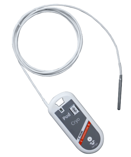 Verigo Pod Cryo PG1 Reusable Temperature Data Logger With Probe